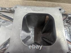 Collecteur d'admission poli Edelbrock Victor Jr #2904 BBC à port ovale Big Block Chevy