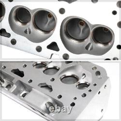 Convient aux moteurs Small Block SBC Chevy 302-400 Têtes de cylindre en aluminium nues inclinées.