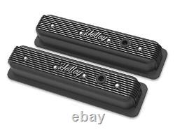 Couvercle de soupape en satin noir Holley avec provisions pour émissions pour moteur Small Block Chevy