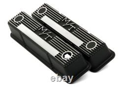 Couvre-culasses Holley 241-83 M/T pour moteurs Small Block Chevy Noir Satiné