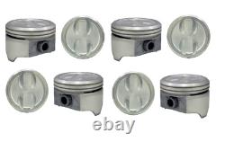 Ensemble de pistons à tête en plat avec goupilles de 4,00 pouces de diamètre, 91 Comp pour Chevrolet SBC 350 5,7L