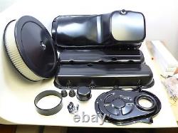 Kit de décoration de moteur Black BBC Big Block Chevy, carter d'huile, filtre à air 396 454 427 402