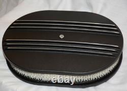 Kit de décoration de moteur en aluminium noir haut pour Small Block Chevy 87-97 avec couvercle de soupape à boulon central