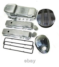 Kit de décoration de moteur poli à ailettes court pour Small Block Chevy SBC 350 400 de 1958 à 1979