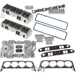 Kit de haut moteur Small Block Chevy avec culasses Flo-Tek, compatible avec les arbres à cames à tappets plats