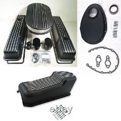 Kit de personnalisation moteur court noir à ailettes pour Small Block Chevy SBC 283 350 400 de 1958 à 1979