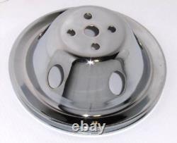 Kit de pompe à eau courte CHROME pour Small Block Chevy et poulie de vilebrequin à 1 / 1 rainure
