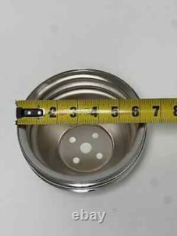 Kit de pompe à eau courte CHROME pour petit bloc Chevy et poulie de vilebrequin à 2 / 2 cannelures