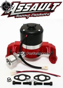 Petit bloc Chevy 350 Pompe à eau électrique à haut débit rouge pour la course de drag et la rue