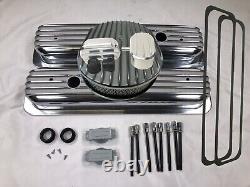 Petit bloc Chevy 87-97 Kit de décoration moteur en aluminium haut CentreBolt Cache-culbuteurs
