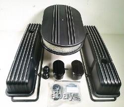 Petit bloc Chevy BLK FINNED Kit de habillage moteur en aluminium 12 couvercles de filtre à air