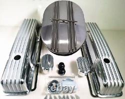 Petit bloc Chevy Kit de décoration moteur en aluminium à ailettes 12 couvercles de filtre à air PCV