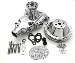 Petite pompe à eau pour Small Block Chevy SBC 305 327 350 383 400 V8 Kit de poulie CHROME