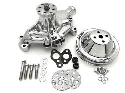 Petite pompe à eau pour Small Block Chevy SBC 305 327 350 383 400 V8 Kit de poulie CHROME