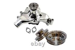 Pompe à eau longue en chrome Big Block Chevy et poulie de vilebrequin haute débit 396 402 427 454
