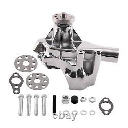 Pompe à eau longue en chrome à débit élevé pour moteur petit bloc Chevy 283 305 350 400