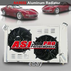 Pour Chevrolet Corvette 1969-1972 V8 5,7 L Small Block 3 Rangées Radiateur Carénage Relais de Ventilateur