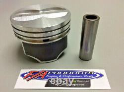 Pour Small Block Chevy 350 Engine Flat Top Coated Pistons 8 Silvolite 3437hc+. 030