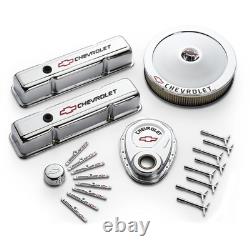 Proform pour kit de personnalisation de moteur en chrome avec logo rouge Chevy s'adapte au bloc SB Chevy
