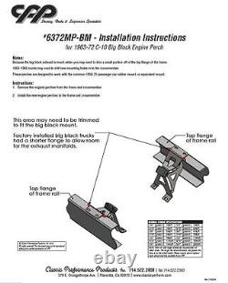 Supports de moteur pour moteur Big Block de camion Chevy C10 63-72 / Traverse de transmission