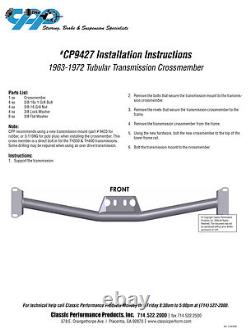 Supports de moteur pour moteur Big Block de camion Chevy C10 63-72 / Traverse de transmission