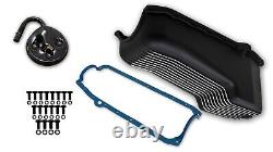 Weiand 6000fwnd Carter d'huile à ailettes 4qt 1958-79 Petit bloc Chevy